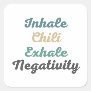 Inhale Chili Exhaleネガティブステッカー スクエアシール