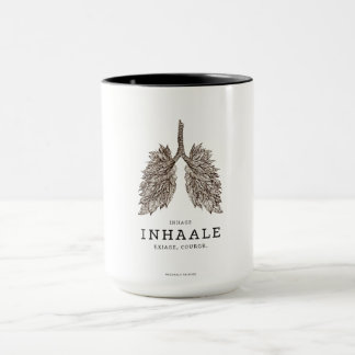 "Inhale Courage" Conceptual Art | Lungs Made of Le マグカップ