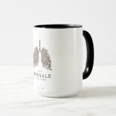 "Inhale Courage" Conceptual Art | Lungs Made of Le マグカップ (正面右)