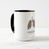 "Inhale Courage" Conceptual Art | Lungs Made of Le マグカップ (正面左)