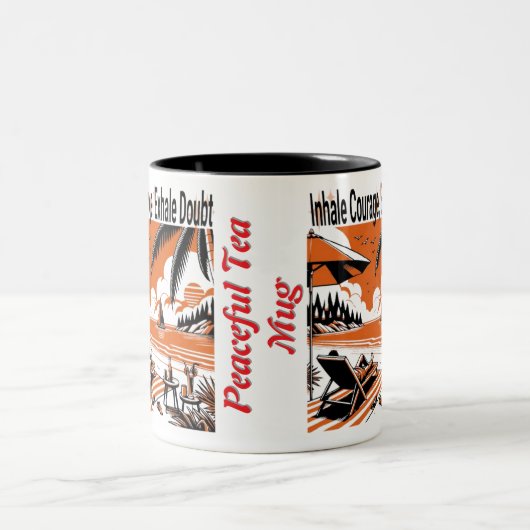 Inhale Course Exhale Douce - 感動的 Coffee ツートーンマグカップ (中央)