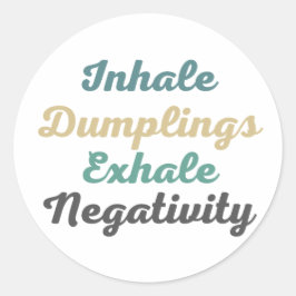 Inhale Dumplings Exhaleネガティブステッカー ラウンドシール