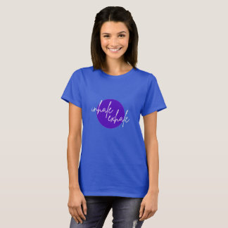 Inhale exhale紫(白フォント) Tシャツ
