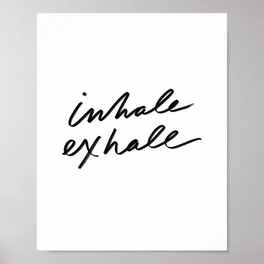 Inhale Exhale -やる気を起こさせる引用文オフィスデコール ポスター (正面)
