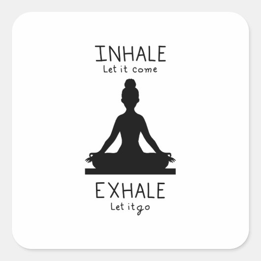 Inhale Exhale Yoga スクエアシール (正面)