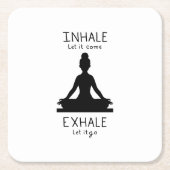 Inhale Exhale Yoga スクエアペーパーコースター (正面)