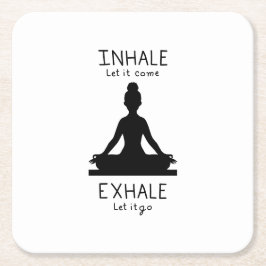 Inhale Exhale Yoga スクエアペーパーコースター