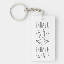 inhale Exhale yoga cat キーホルダー