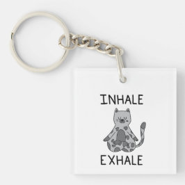 Inhale Exhale Yoga Cat キーホルダー