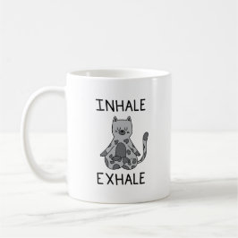 Inhale Exhale Yoga Cat コーヒーマグカップ