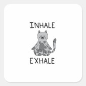 Inhale Exhale Yoga Cat スクエアシール (正面)