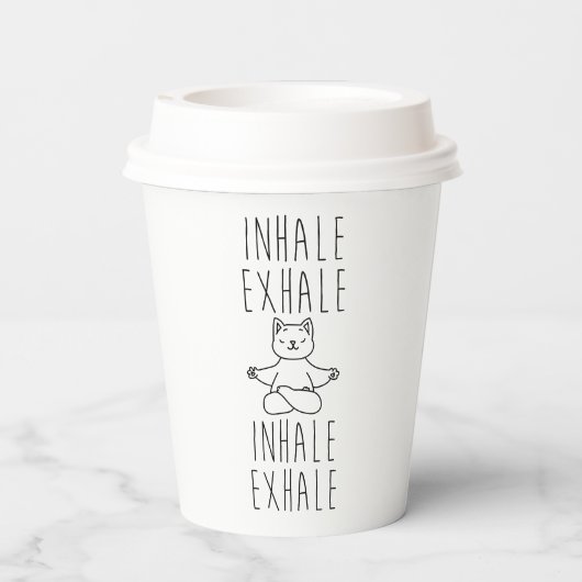 inhale Exhale yoga cat 紙コップ (裏面)