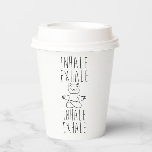 inhale Exhale yoga cat 紙コップ (正面)