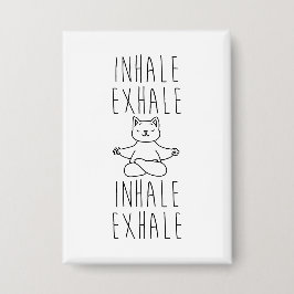inhale Exhale yoga cat 缶バッジ