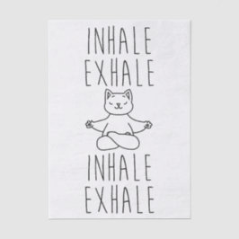 inhale Exhale yoga cat 薄葉紙
