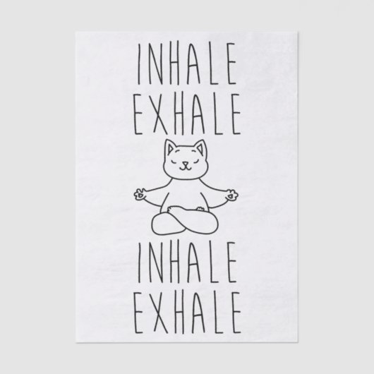 inhale Exhale yoga cat 薄葉紙 (正面)