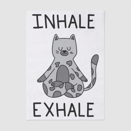 Inhale Exhale Yoga Cat 薄葉紙 (正面)