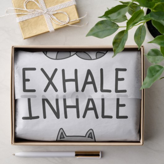 Inhale Exhale Yoga Cat 薄葉紙 (ギフト)