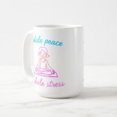 Inhale Peace, Exhale Stress – Calm Mind Yoga Desig コーヒーマグカップ (正面左)