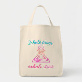 Inhale Peace Exhale Stress | Mindful Yoga Graphic トートバッグ (正面)