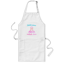 Inhale Peace Exhale Stress | Mindful Yoga Graphic ロングエプロン