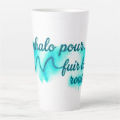 Inhalo pour fuir la routine | Design aquarelle inh カフェラテマグ (正面)