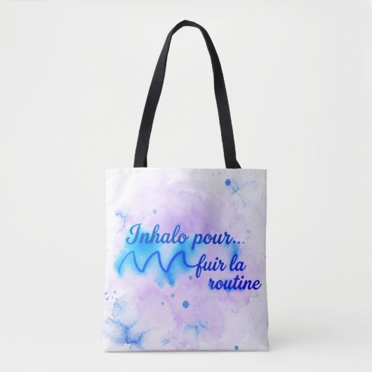 Inhalo pour fuir la routine | Design aquarelle inh トートバッグ (正面)