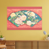 Inishie Bouquet: Antique Rose Fan キャンバスプリント (インサイチュ (リビング))