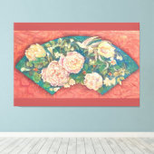 Inishie Bouquet: Antique Rose Fan キャンバスプリント (インサイチュ (ウッドフロア))