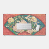 Inishie Bouquet: Antique Rose Fan デスクマット (キーボード&マウス)