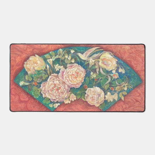 Inishie Bouquet: Antique Rose Fan デスクマット (正面)