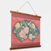 Inishie Bouquet: Antique Rose Fan 吊り下げ型タペストリー (傾斜あり)