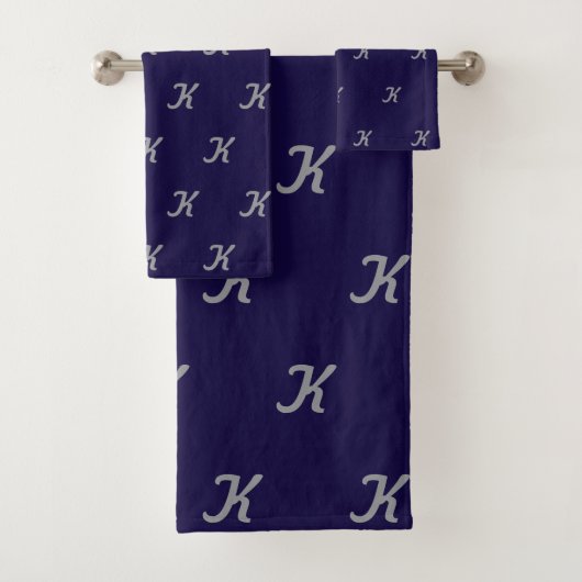 Initial Bath Towels (Navy Blue & Silver) バスタオルセット (インサイチュ)