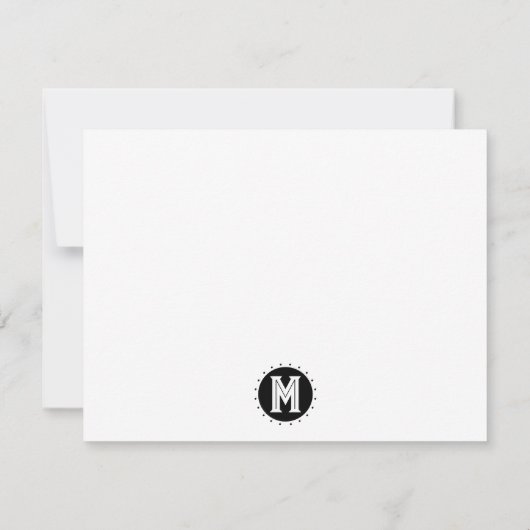 Initial Family Name Monogram Circle ノートカード (裏面)