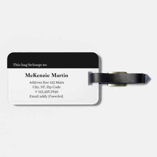 Initial Family Name Monogram Circle ラゲッジタグ (裏面横)