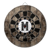 Initial Family Name Monogram Dart Board ダーツボード (正面)