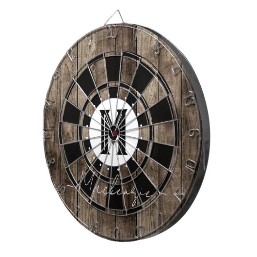 Initial Family Name Monogram Dart Board ダーツボード (正面右)