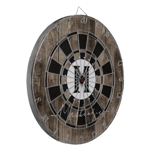 Initial Family Name Monogram Dart Board ダーツボード (正面左)