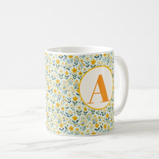  Initial Floral  Mugs コーヒーマグカップ (正面右)