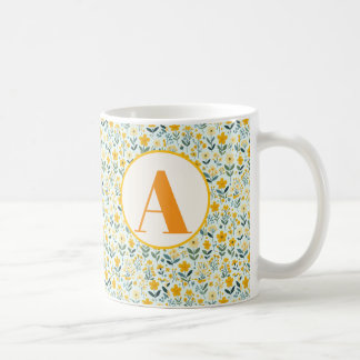  Initial Floral  Mugs コーヒーマグカップ