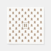 Initial, Gingerbread Man Cookies Holiday Paper スタンダードカクテルナプキン (正面)