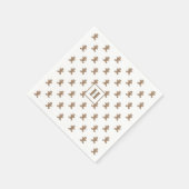 Initial, Gingerbread Man Cookies Holiday Paper スタンダードカクテルナプキン (角)