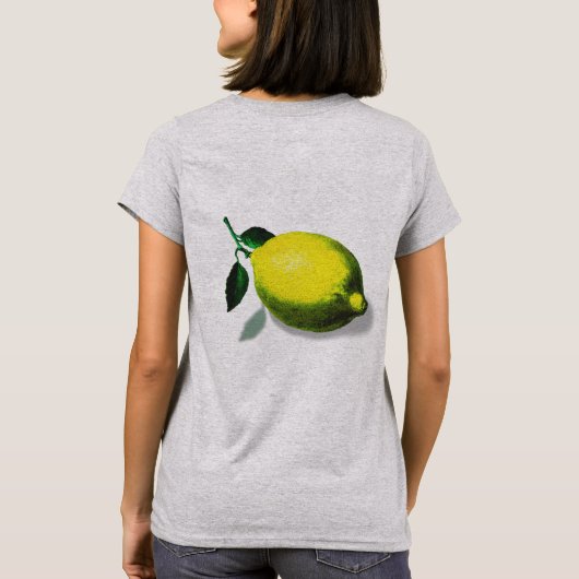 Initial Green Lemon Silhouette Front Back Print Tシャツ (裏面)