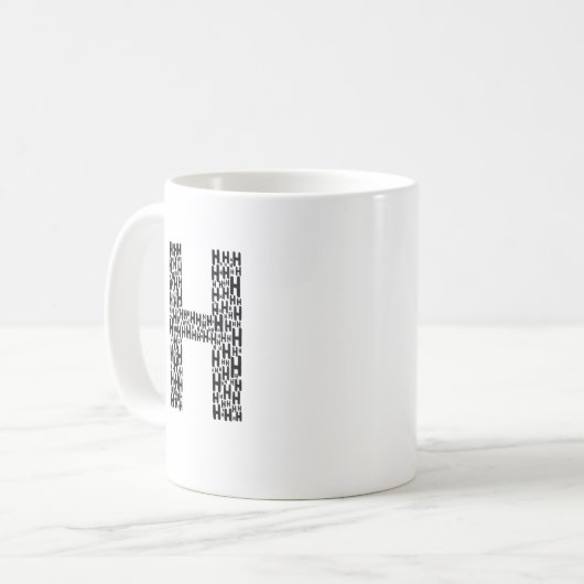 Initial H Personalized Coffee Mug Gift コーヒーマグカップ (正面左)