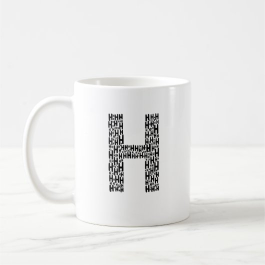 Initial H Personalized Coffee Mug Gift コーヒーマグカップ (左)