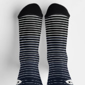 Initial Heart Stripe Crew Socks Blue White ソックス (上部)