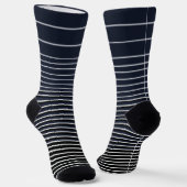 Initial Heart Stripe Crew Socks Blue White ソックス (傾斜あり)