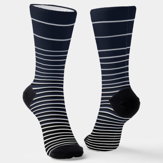 Initial Heart Stripe Crew Socks Blue White ソックス (傾斜あり)