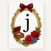 Initial J Personalized Gift Elegant Regency ノートブック (正面)