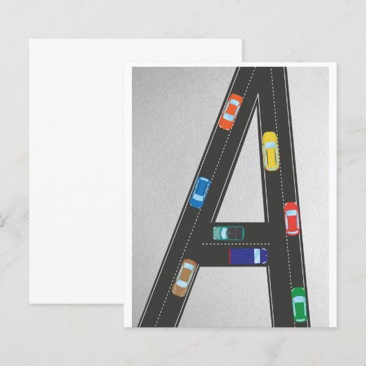 initial letter A in the shape of a road (正面/裏面)